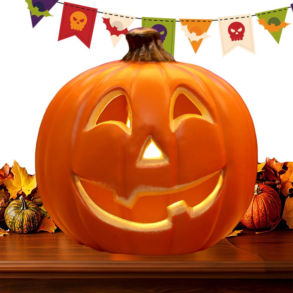 Halloween Glowing Pumpkin Spooky LED Scene Layout Light Up Pumpkin for Halloween Pumpkins Decor Party Favor Gifts