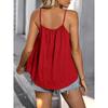Plus Size Women Solid Color Loose Pleated Cami Tank Top