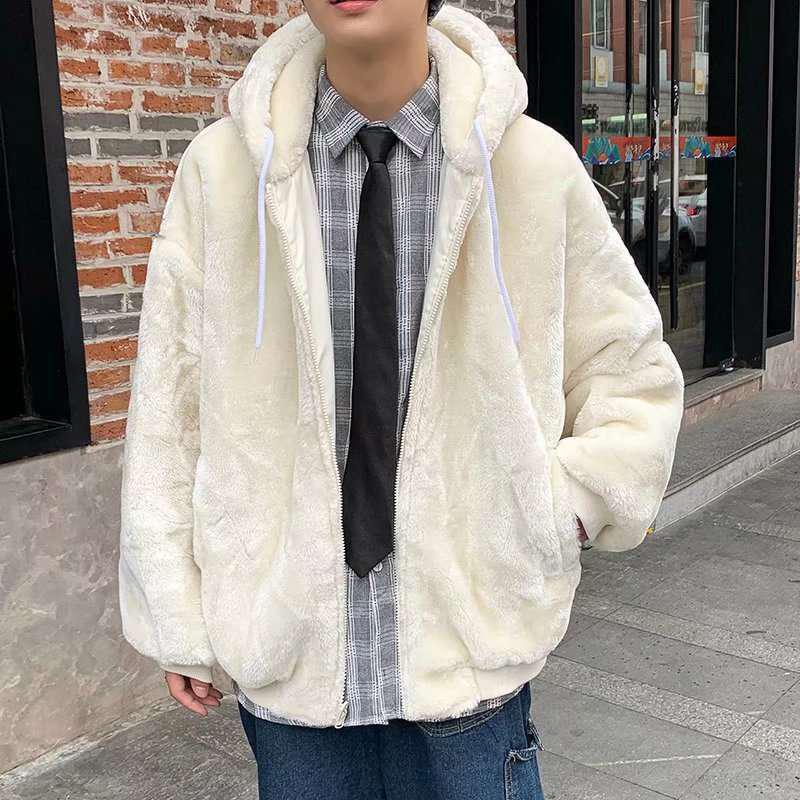 

Men s Reversible Cotton Jacket - Winter Style, Thick Padded, Loose Fit, Plus Velvet, High-Quality Warm Coat M