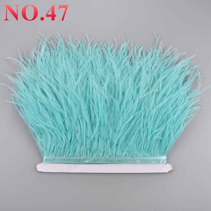 10Meters Ostrich Feathers On Ribbon On Tape 10-15Cm 4-6" Feather Trim Boa For Clothes Sewing White Fringe Dress Skirt Decor Diy