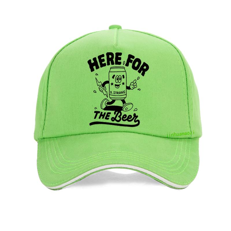 Funny Here For The Beer Print Baseball Cap Cartoon Creativity Beer Men Women Caps Adjustable Outdoor Sports Hat