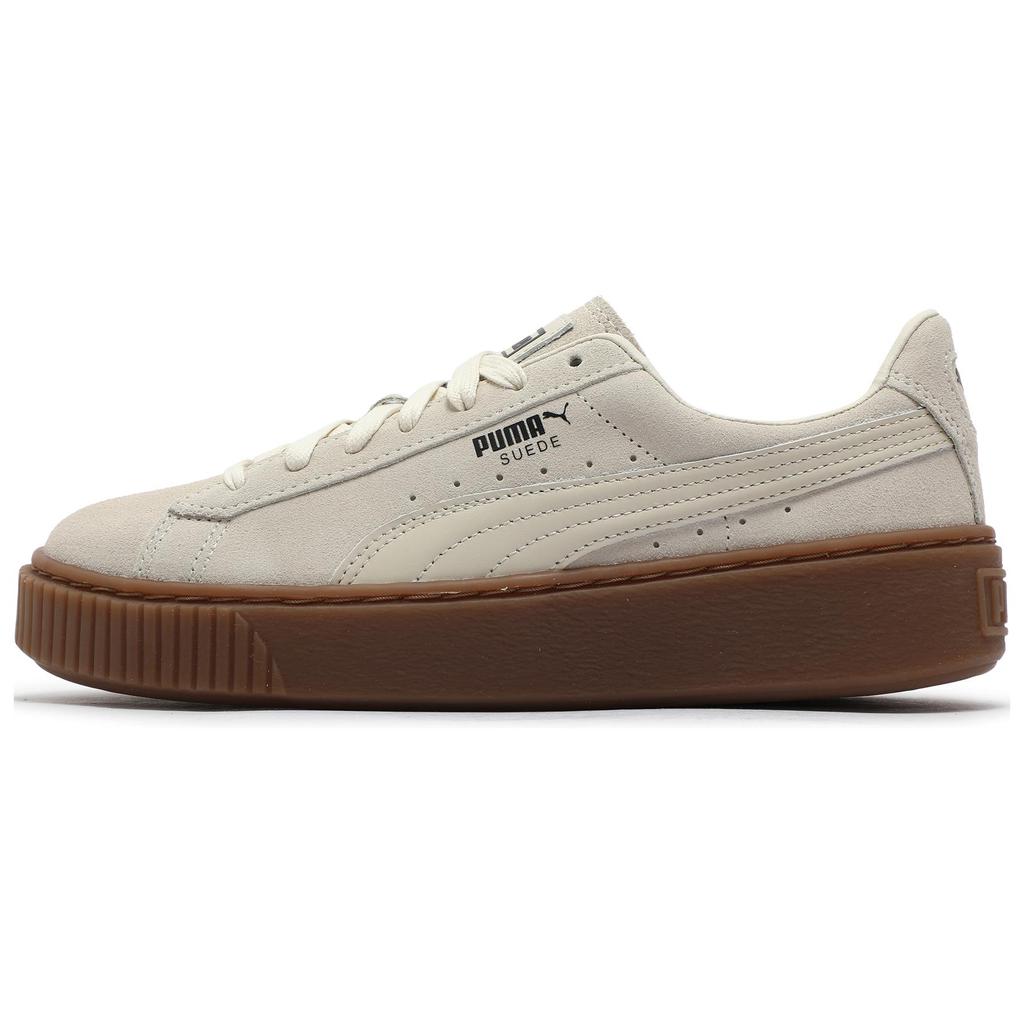 Puma Suede Platform Core Retro Low Top Sneakers Women Sneakers White Brown 363559-19