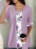 Summer 2025 European American Printed Two-piece Short-sleeved T-shirt for Women