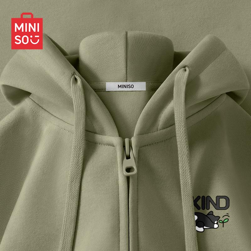 MINISO Men s Hooded Zip-Up Sweatshirt M