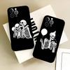 Skeleton Skull Phone Case Black Silicone Soft Shell For IPhone 17 16 15 14 13 12 11 Air Pro Max Plus Hot Sale