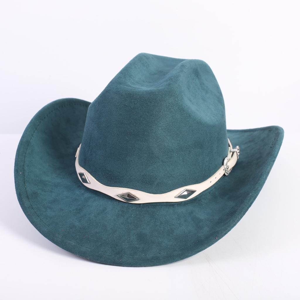 New Color Western Cowboy Hat Men's and Women's Commuting Versatile Simple Wind Wide Brim Top Hat Sun Hat