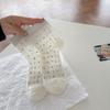 Spring and Summer Girls' Short Legged Lace-Ribbed Padded Socks with Polka Dots and Openwork Design - Perfectly Versatile Lightweight Socks