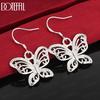 925 Sterling Silver Fashion Gift Butterfly Pierced Earrings Jewelry