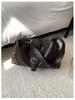 Women's Cross-Border Retro Motorcycle Bag with Rivet Decor & Belt Buckle - Stylish Single Shoulder Underarm Handbag