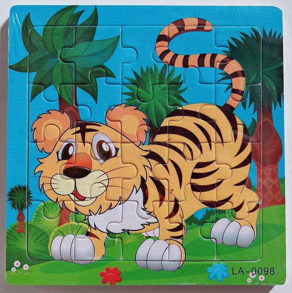 20-Piece Wooden Kids' Puzzle Board - Cartoon Animals