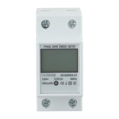 Digital LCD Kwh Wattmeter Power Consumption Energy Meter Electric Din Rail 230V