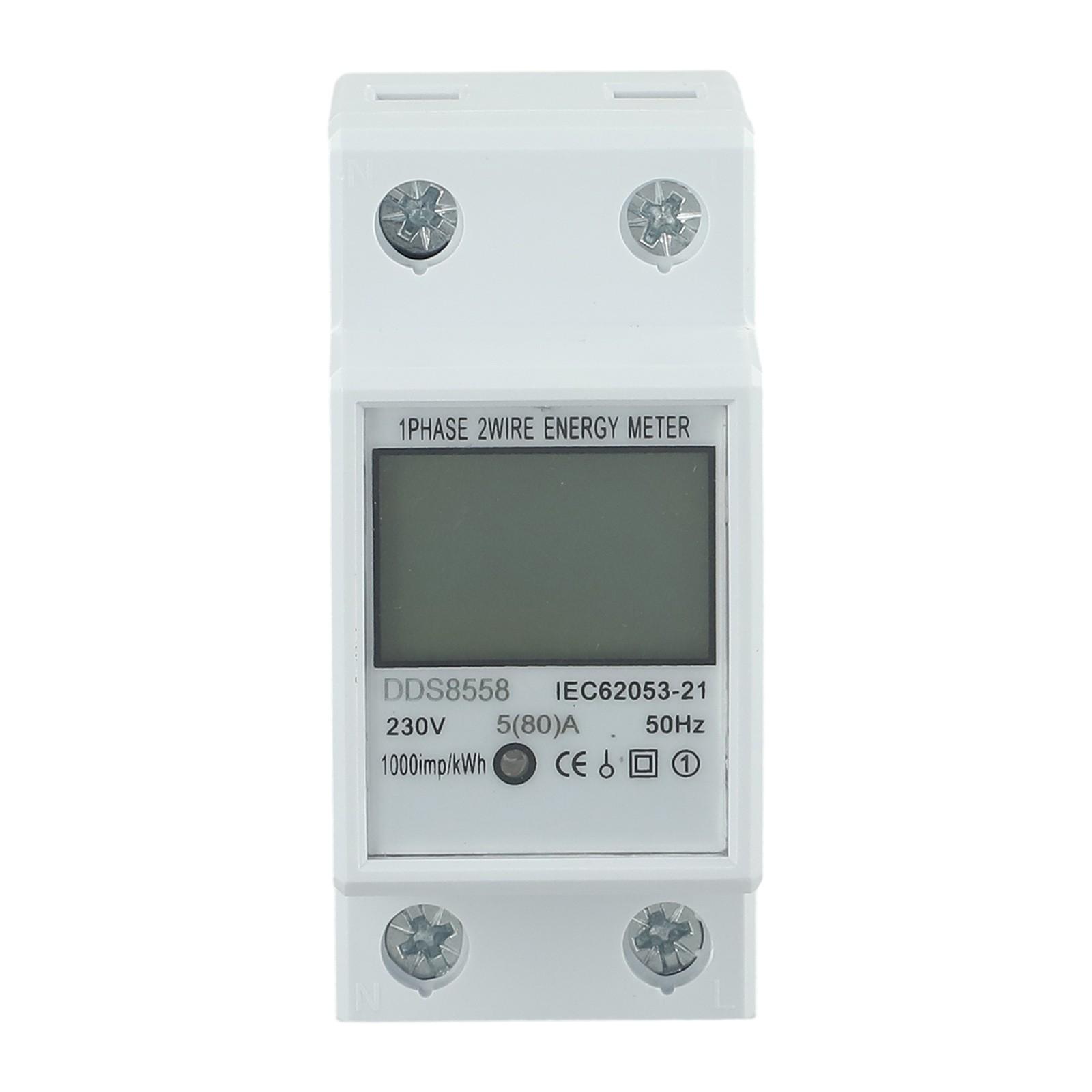 

Digital LCD Kwh Wattmeter Power Consumption Energy Meter Electric Din Rail 230V