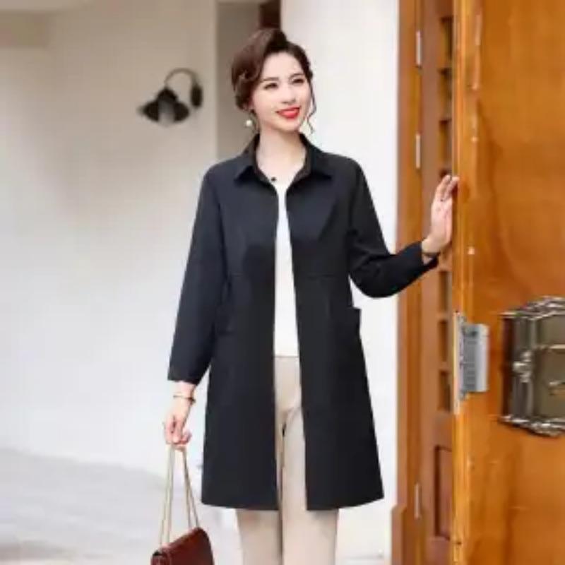 Windbreaker Damen Herbst 2025 Neu High-End Mittellang Einfarbig Britischer Stil Mantel Ausländischer Stil Jacke