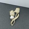 New Rose Brooch Tulip Flower Pin Anti Glare Suit Chest Flower Collar Needle Electroplated Jewelry