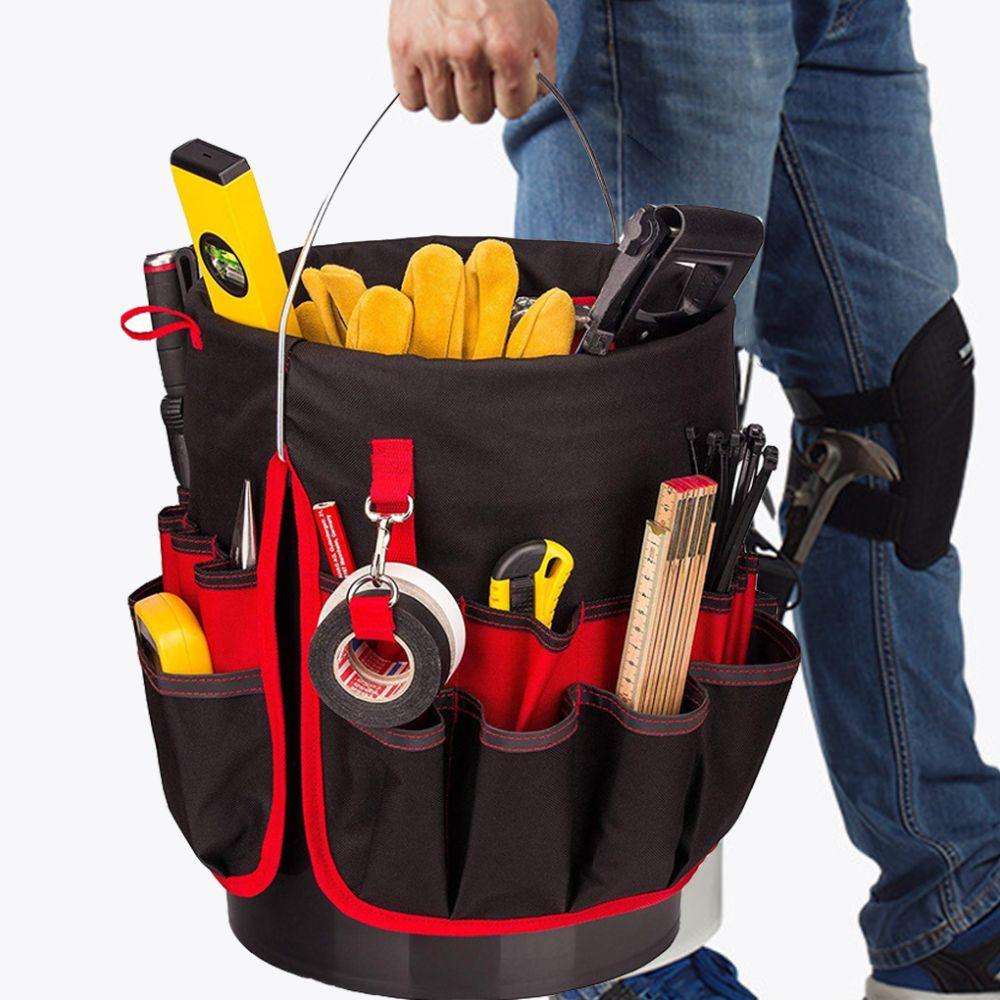 Storage Bag Bucket Organizer Pouch 42 Grids Hand Tool Bag Gardening Tool Bag  Furniture Tools