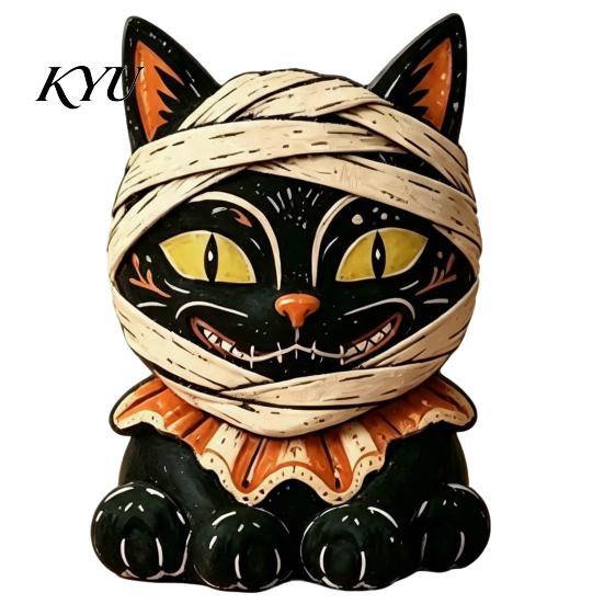 Schattig Dierlijk Bureau Accessoire Vintage Halloween Houten Beeldje, Rustieke Heks Zombie Kat Uil Kikker Tafelblad Huisplank Accent Decoratie, Boerderij Gelaagd