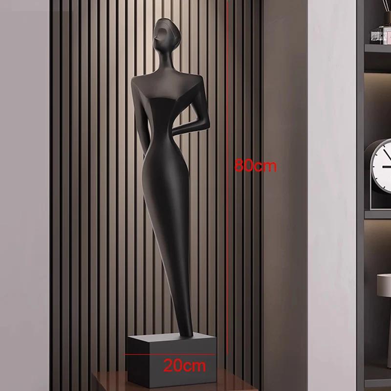 Figure Sculptures  Abstract Figure Art Sculpture Ornament Black Resin Sculpture Light Luxury TV Cabinet Home Decoration Crafts