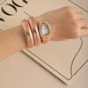 Elegant Snake-Shaped Quartz Wrist Watch for Women-Flexible Spring Band, Fashion Accessory, Snake Motif Design, Embellished Band