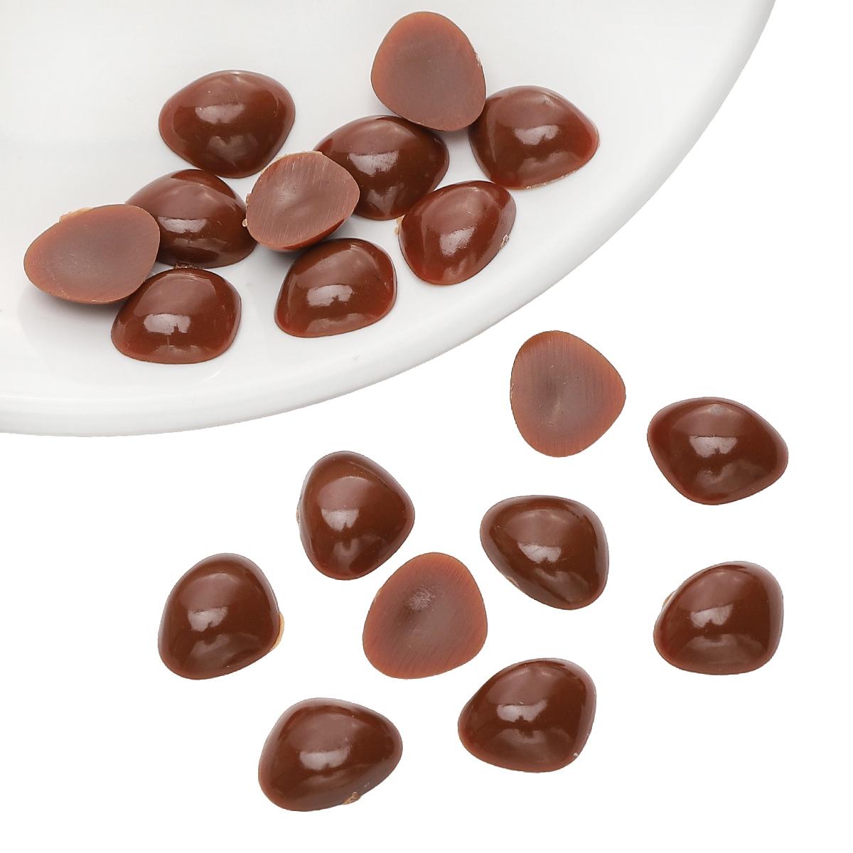 

50/100 шт. Акриловые треугольные носы для кукол с плоским дном для DIY медведя, собаки, куклы 12x15mm коричневый