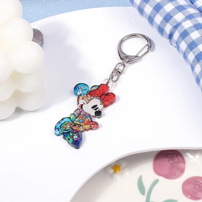 2 ks Disney Mickey Barevný Akrylový Klíčenka, Minnie Batoh Závěsná Dekorace Příslušenství Tvar Je Jednoduchý a Roztomilý