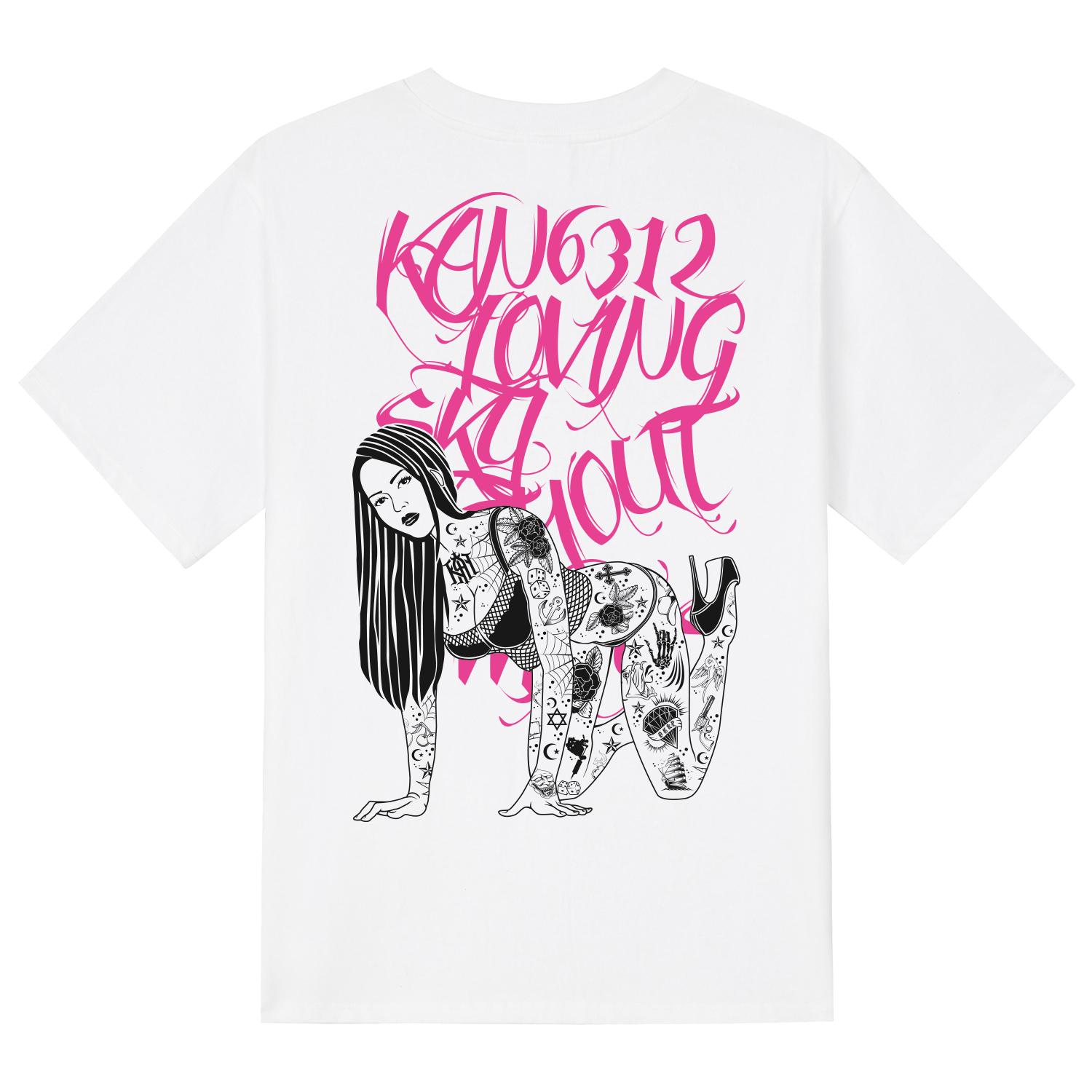 Khan 6312 Ktw0011 Chicano Girls Short Sleeve T-Shirt - White White/L