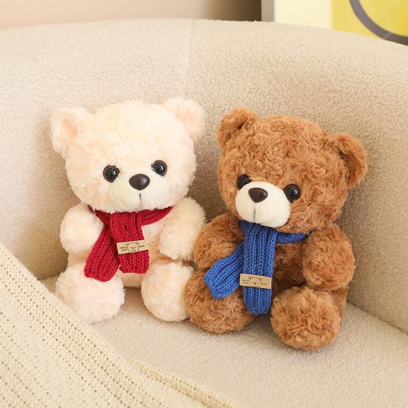 Christmas Scarf Teddy Bear Doll Bear Plush Toy Bear Hug Bear Doll Child Soothing Rag Doll