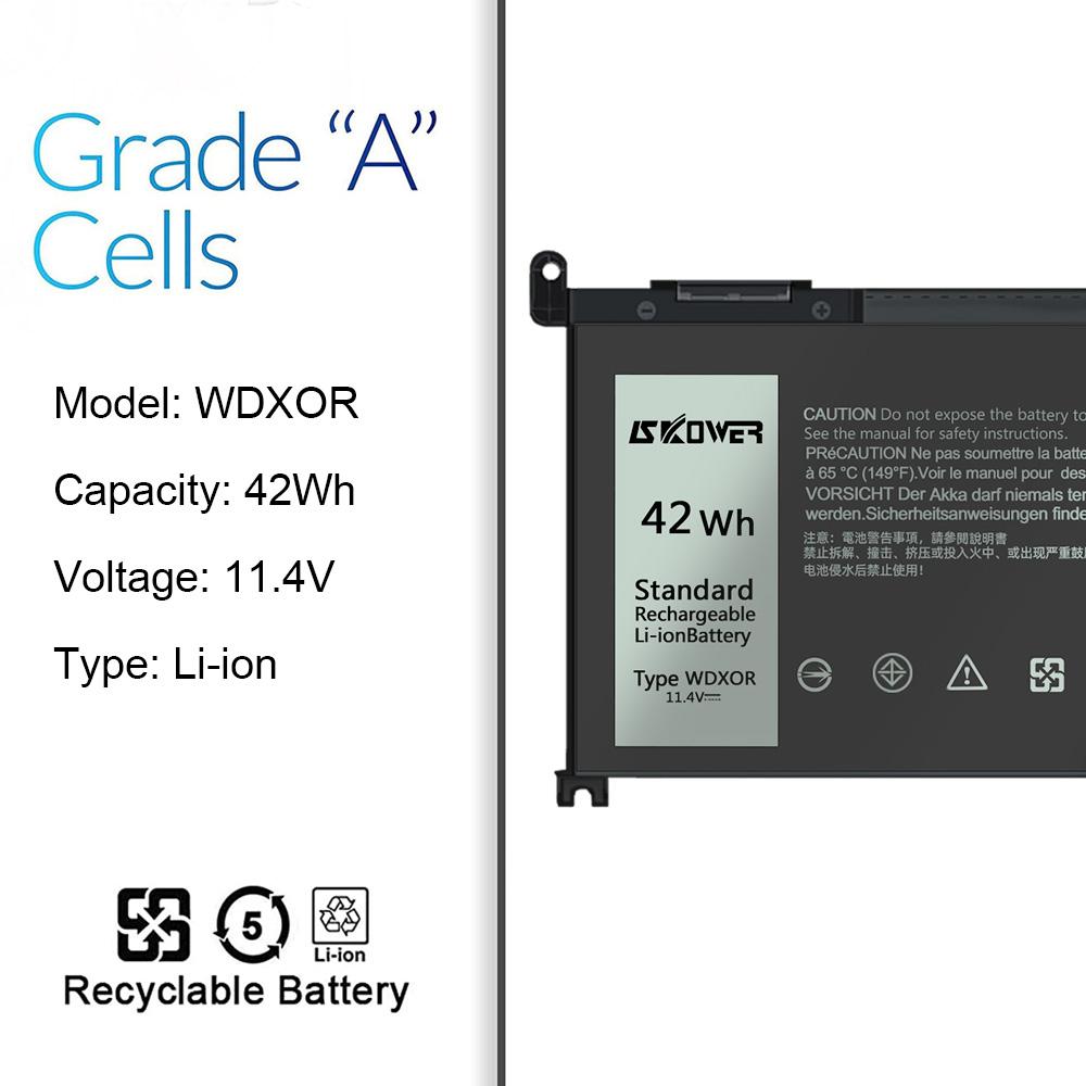SKOWER 42Wh WDX0R Laptop Battery For Dell Vostro 5468 5471 5568 Inspiron 13 5368 5378 5379 7368 5770 7460 7472 5567 5570 5579