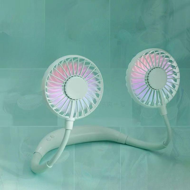 Mini Ventilatore da Collo Sportivo Ricaricabile USB a 3 Velocità Regolabili per Casa Ufficio Viaggio all'Aperto Ventilatore da Collo Compatto da Appendere