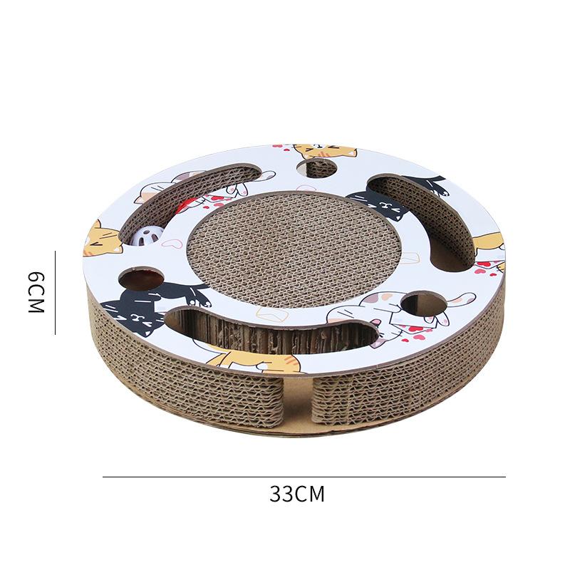 Cat Scratching Toys  Nail Scrapers Polishing Machines Corrugated Paper Wear Resistant Disc Shaped Turntable Balls Pet Products
