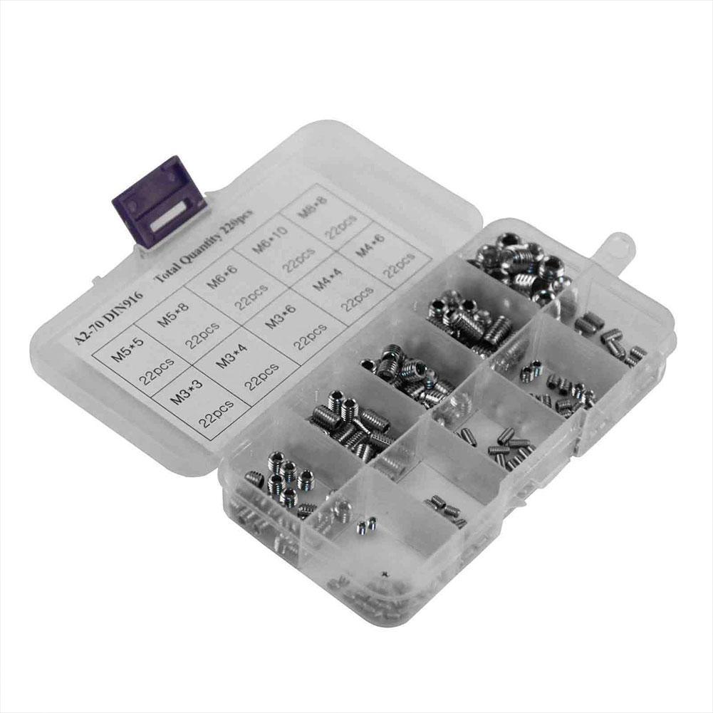 Kaufe 220pcs Hex Hexagon Socket Cone Point Set Screw Assortment Screw Grub M6 M5 Steel M4 M8 Hex