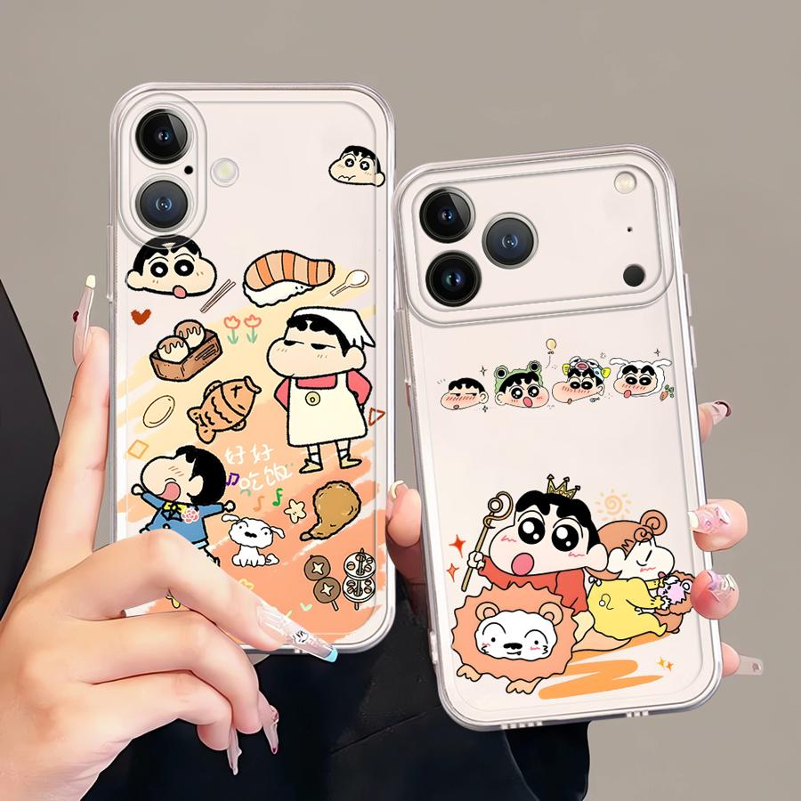 Cartoon Bread Shin Chan Case for iPhone 17 Pro Max 13 Pro 12 Mini XS Max 16 11 Air 15 14 Plus 7 8 XR Soft Phone Cover