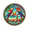Tin Sign Parrot Beach Retro Metal Poster Wall Art Home Decor