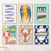 Animals Posters Canvas Paintings Modern Home Living Room Bedroom Bar Coffee Shop Art Decoration Colorful Sardine Lobsters Marine