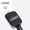 Custom Logo Light-Up Keychain Cable - Nylon Braided 3-in-1 Data Charger