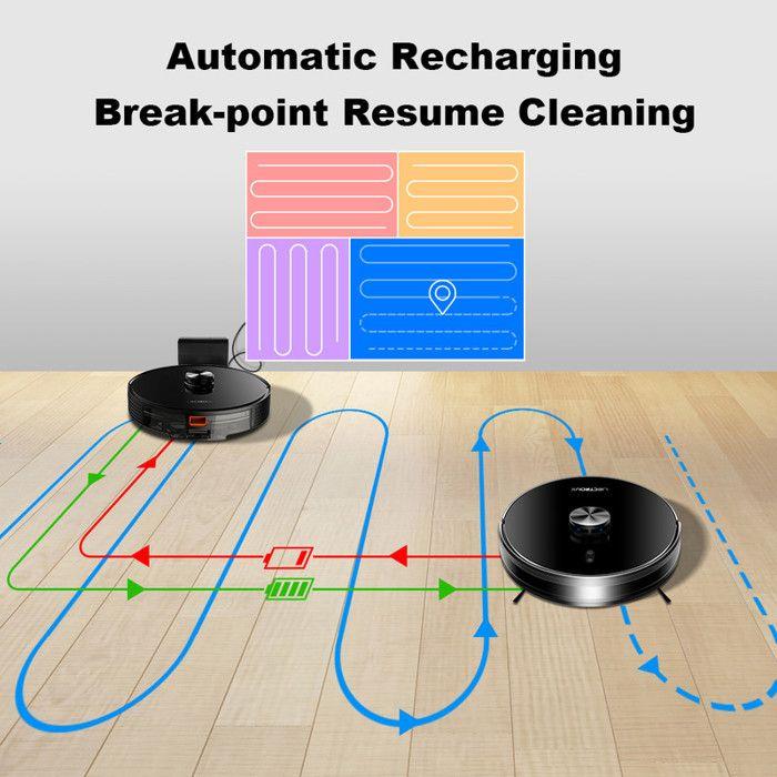 LIECTROUX X6, aspirateur robot, navigation laser LDS, commande via une application intelligente, 6 500 Pa, réservoir d'eau de 235 ml