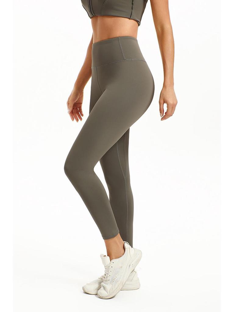 Women's High-Waisted Yoga Pants, Anti-Roll, Butt Lifting, Tummy Control, Cropped Peach Outerwear