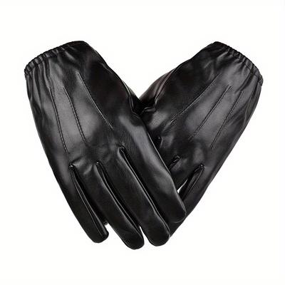 Luvas quentes de inverno masculinas, luvas de couro para ciclismo e motocicleta, luvas de esqui para dirigir ao ar livre, luvas quentes de inverno