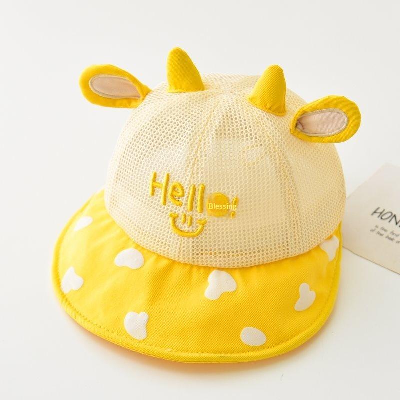 

Baby Sun Hat Breathable Mesh Bucket Hat Cute Dinosaur Ear Anti Uv Summer Cap For Toddler Boys Girls Outdoor жовтий