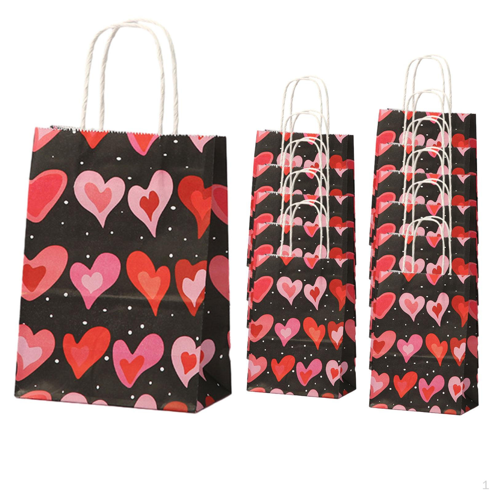 

12 подарочных пакетов ко Дню Святого Валентина, декоративная сумка в форме сердца для вечеринки Black Base