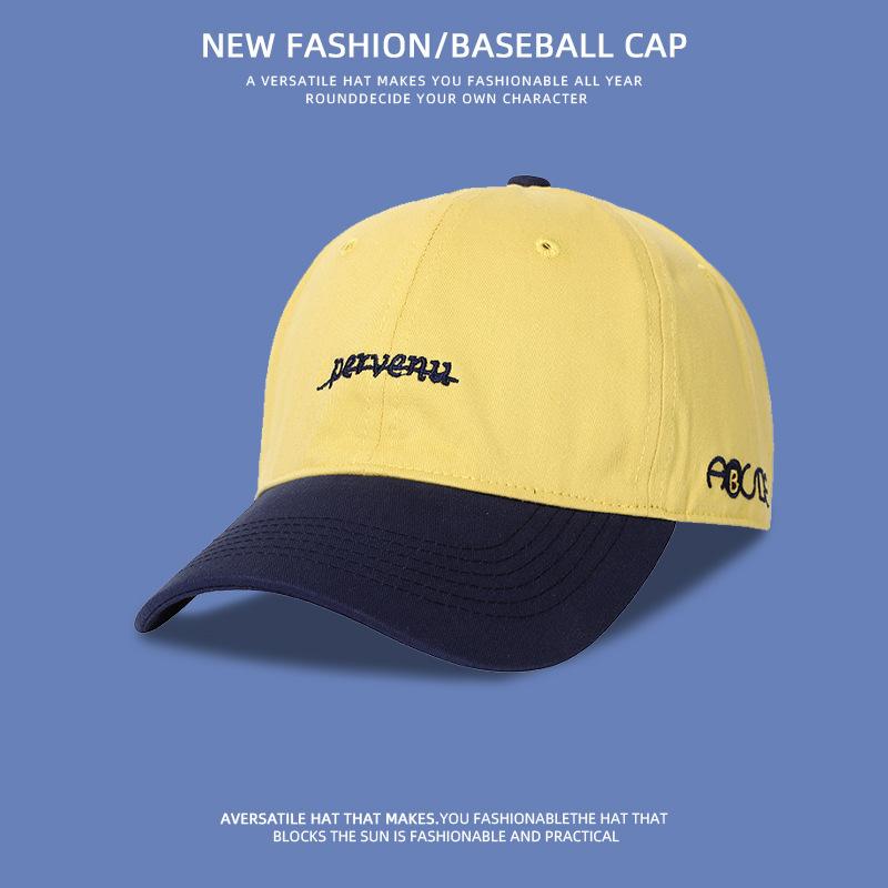 All-match Fashion Contrast Letter Embroidered Soft Baseball Cap for Women Fresh Candy Color Casual Outdoor Sun Protection Baseball Cap