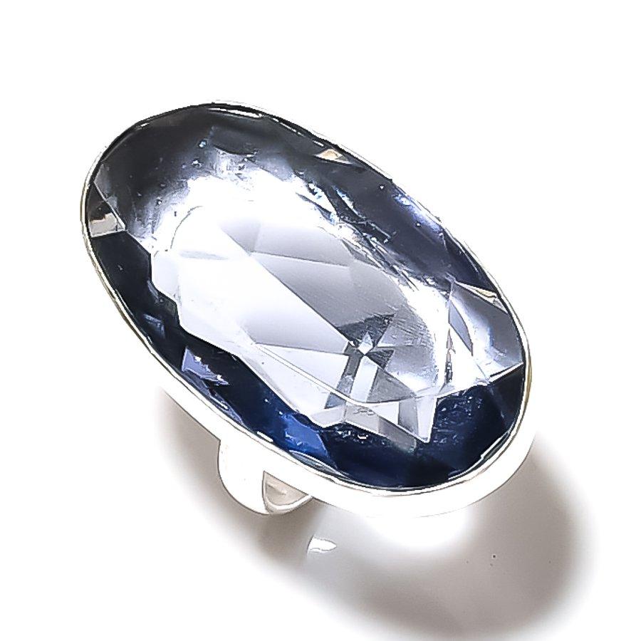 Tanzanite Quartz Gemstone 925 Sterling Silver Gift Jewelry Ring Size 8