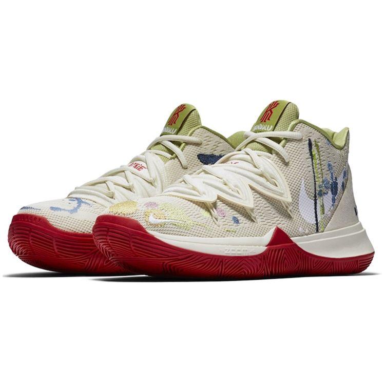 Bandulu x Nike Kyrie 5 EP Embroidered Splatters Men Sneakers Cream light-bone green-red CK5837-100