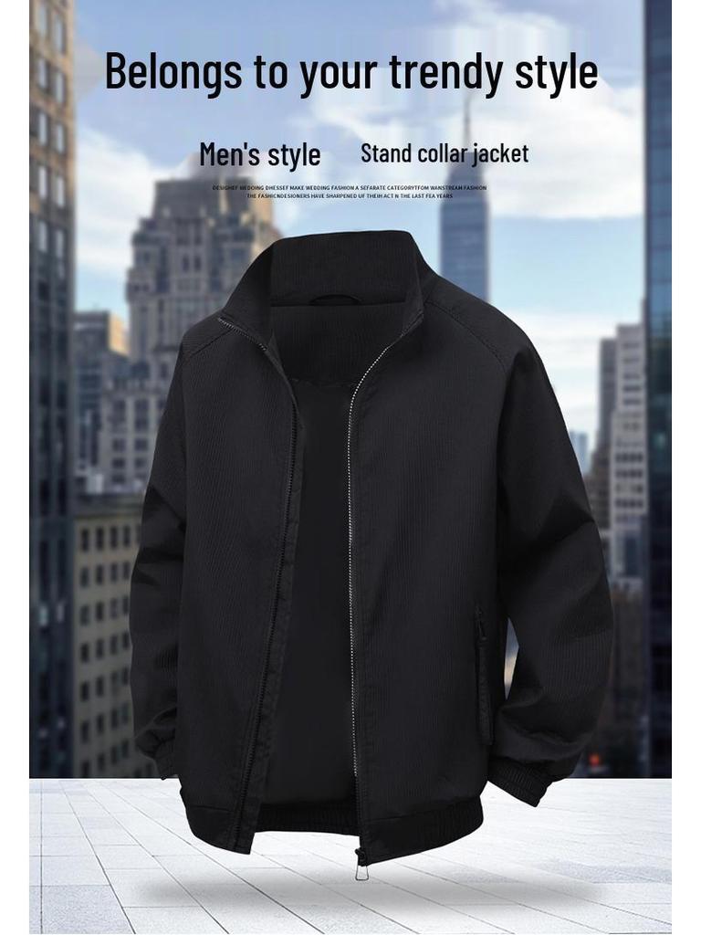 2025 Men's Trendy Corduroy Jacket - Handsome Coach Outerwear for Spring & Autumn