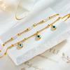 Gold Evil Eye Crystal Layered Anklet