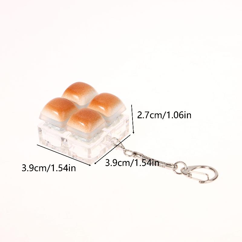 Kreatives Brot Tastatur Schlüsselanhänger Mechanische Tastatur Dekompression Spielzeug Schlüsselring Tasche Anhänger Fidget Knopf Finger Spielzeug