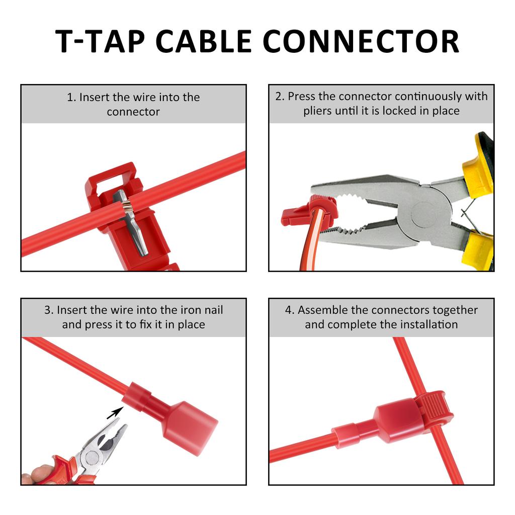 480PCS T-Tap Wire Connectors Self-Stripping Quick Splice Electrical Wire Terminals Insulated Male Quick Disconnect Spade Termina