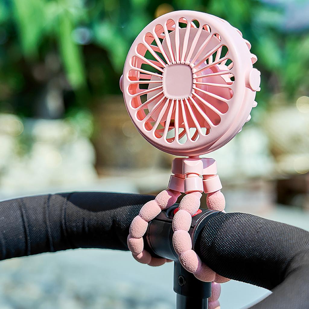 Kinderwagenventilator, batteriebetrieben, flexibles Stativ, Clip-on-Ventilator, leiser Baby-Autoventilator, tragbar, kompakt