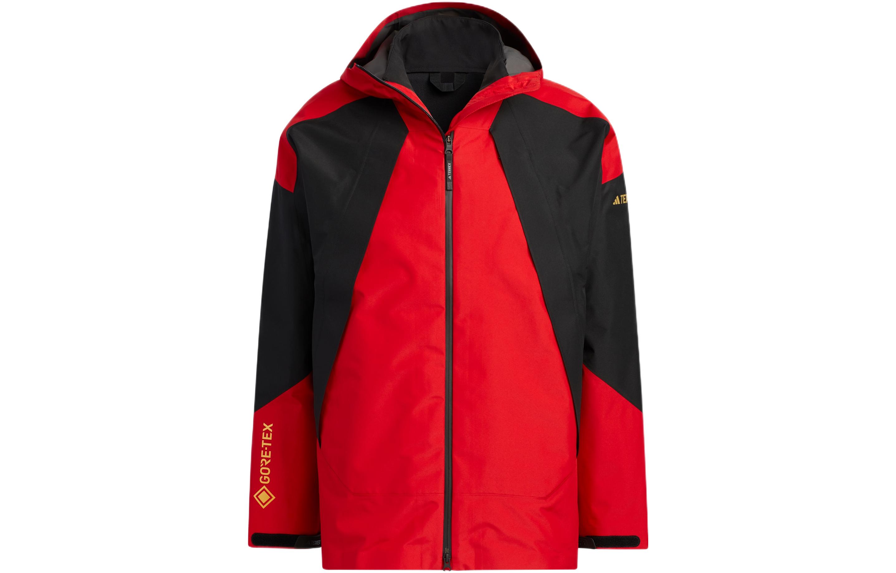 Adidas Outdoor Hiking Waterproof, Windproof, Breathable, And Abrasion Resistant Windbreaker Jacket Unisex Red IC4948 S