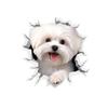 3D Cracked Dog Toilet Stickers Animal Wall Sticker Cute Bathroom Decoration  Christmas Decals