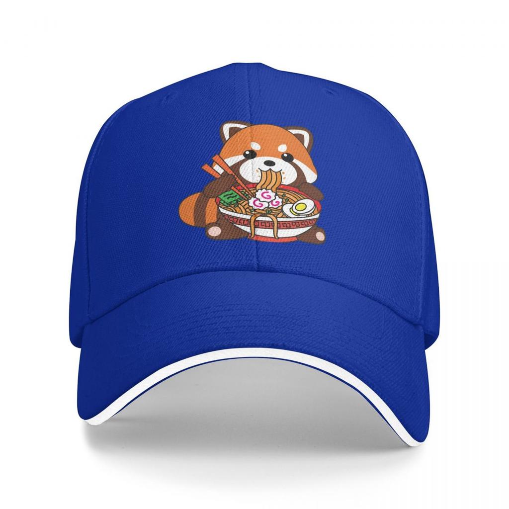 Baseball Caps Kawaii Red Panda Eating RaUnisex Noodles Fans Support Customized Unisex Women Casual Summer Hats